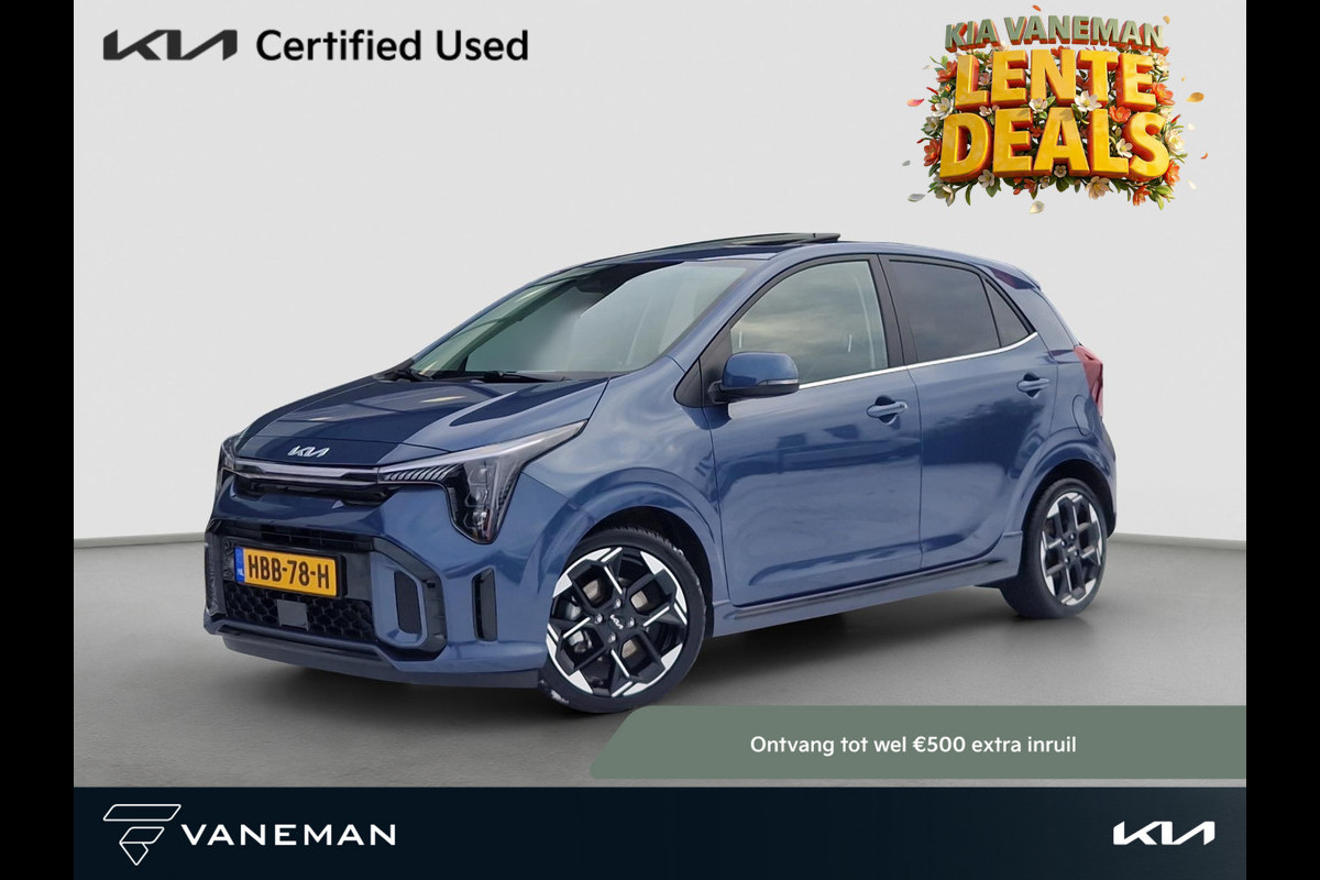 Kia Picanto 1.0 DPI GT-Line | Beschikbaarheid In Overleg | Open Dak | LED | Leder | PDC | Navi | Clima |