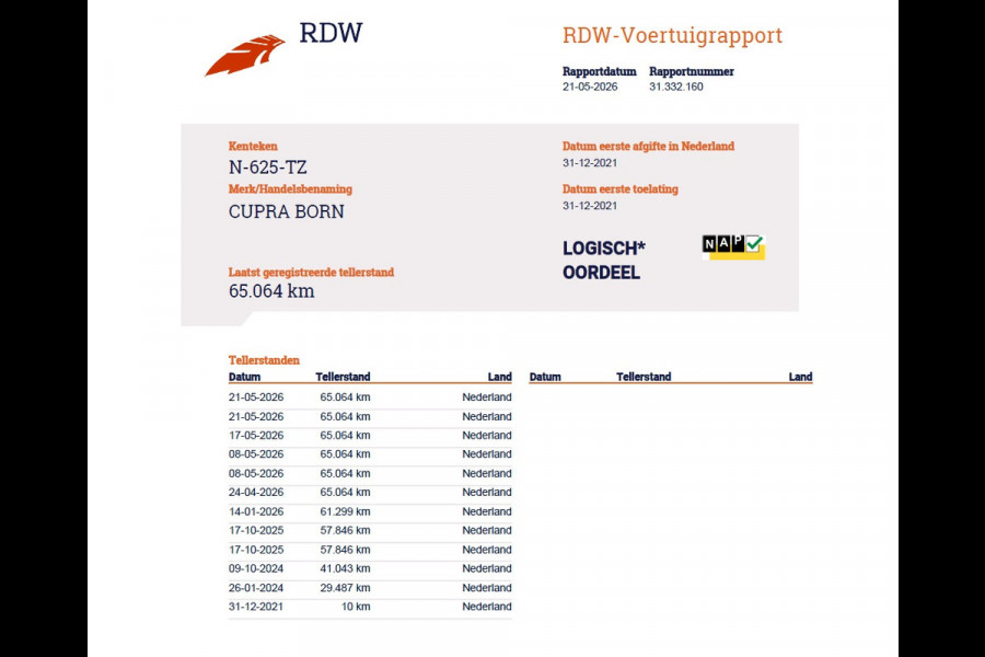 CUPRA Born Performance One 62kWh SOH 93,7% Sport-Comfort Stoelen Navi Camera Stoel+Stuurverwarming Adap.Cruise Android Auto Apple Carplay P Elek.Stoelen Keyless advanced Privacy Glas Lmv Coper Isofix Bluetooth Led Rijstrooksensor 1e Eigenaar Origineel Nederlandse Auto