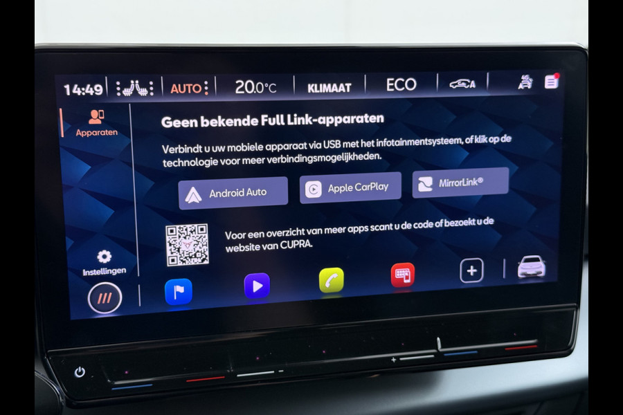 CUPRA Born Performance One 62kWh SOH 93,7% Sport-Comfort Stoelen Navi Camera Stoel+Stuurverwarming Adap.Cruise Android Auto Apple Carplay P Elek.Stoelen Keyless advanced Privacy Glas Lmv Coper Isofix Bluetooth Led Rijstrooksensor 1e Eigenaar Origineel Nederlandse Auto