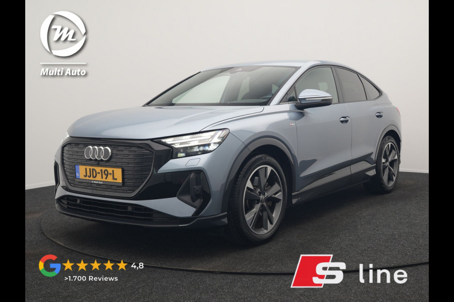 Audi Q4 e-tron 40 S Line 77 kWh 204pk | Adaptive Cruise | Valcona Lederen Sportstoelen Verwarmd | 20"L.M | Apple Carplay | Keyless | Blis | Camera | Virtual | Navigatie | DAB |