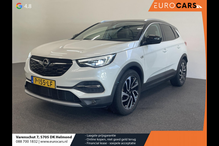 Opel Grandland X 1.2 Turbo Ultimate Trekhaak Leder Stoelventilatie Camera Navigatie Stoelverwarming Voor en Achter DENON Audio Cruise Control LED Koplampen Keyless Entry Stuurwielverwarming 19 Inch