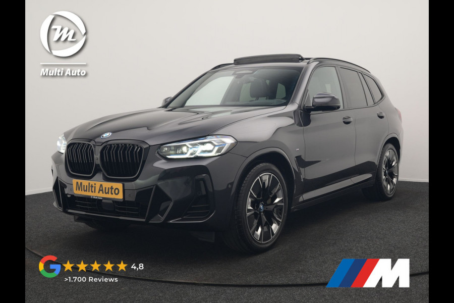 BMW iX3 M Sport 80 kWh 286pk Dealer O.H. | Trekhaak Af Fabriek | Panodak | Head Up | Adaptive Cruise | 360 Camera | Harman / Kardon | Lederen Sportstoelen Memory & Verwarmd | Laser LED | Stuur Verwarmd | Keyless | Blis | Sfeerverlichting | 20"L.M |