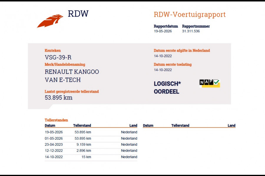 Renault Kangoo E-Tech Advance Open Sesame 48kWh SOH 99% Quick Charge 22kW Ecc Cruise Control Bluetooth Pdc Led Betonplex Vloer Wandbetimmering Schuifdeur Achterdeuren Regen-Lichtsensor Dealeronderhouden 1e Eigenaar Origineel Nederlandse Auto