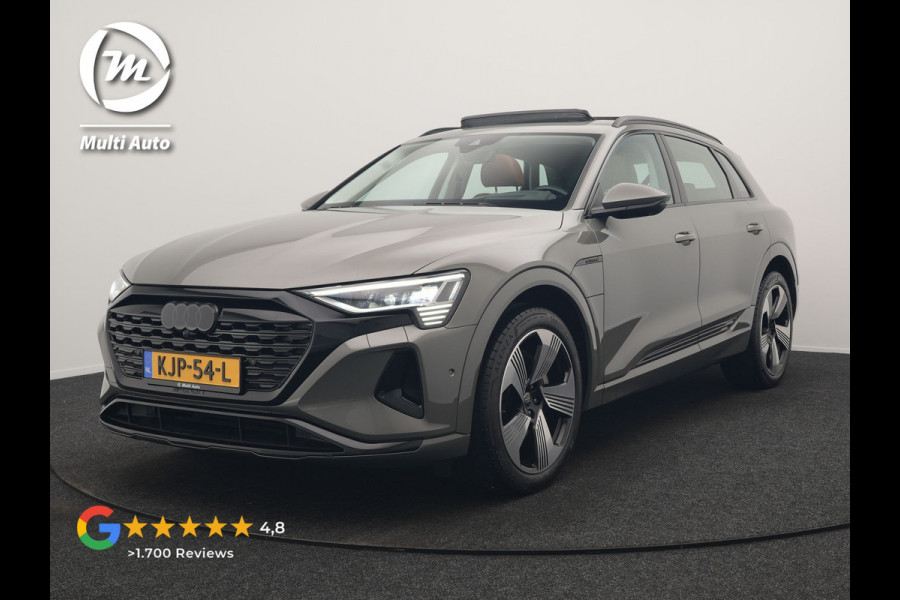 Audi Q8 e-tron 55 Quattro Advanced Edition 106 kWh 408pk Dealer O.H. | Luchtvering | Panodak | Adaptive Cruise | Head Up | Bang & Olufsen | Matrix LED | 360 Camera | Lederen Sportstoelen & Stuur Verwarmd | Sfeerverlichting | Apple Carplay | Blis |