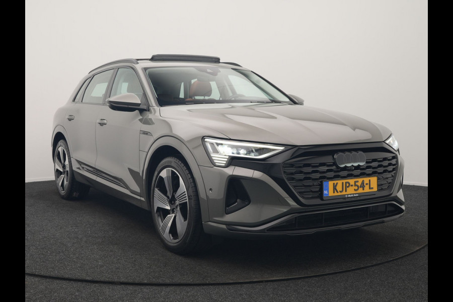 Audi Q8 e-tron 55 Quattro Advanced Edition 106 kWh 408pk Dealer O.H. | Luchtvering | Panodak | Adaptive Cruise | Head Up | Bang & Olufsen | Matrix LED | 360 Camera | Lederen Sportstoelen & Stuur Verwarmd | Sfeerverlichting | Apple Carplay | Blis |