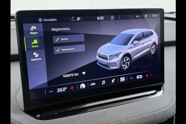 Škoda ENYAQ iV 60 SOH 90% Warmtepomp Trekhaak Panoramadak Adap.Cruise Navi Ecc 360°Camera Apple Carplay Android Auto Stuurverwarming Privacy Glas Lmv 19" Led matrix Keyless advanced Rijstrooksensor Origineel Nederlandse Auto
