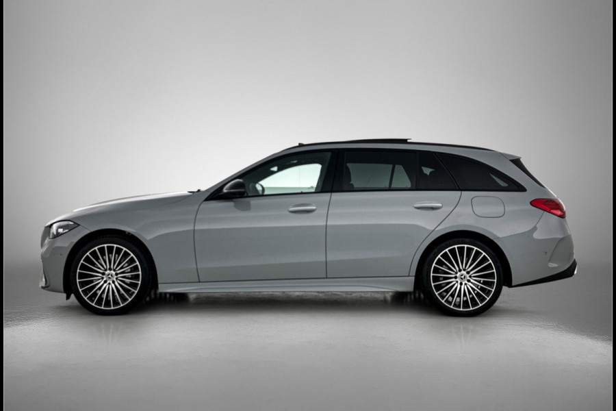 Mercedes-Benz C-Klasse Estate 300 e Business Solution AMG | Comfortpakket Plus | Parkeerpakket met 360°-camera | Nightpakket | Middenconsole metaalstructuur | Trekhaak | Panoramaschuifdak | 19" multispaaks lichtmetalen AMG-velgen | GUARD 360° Plus |
