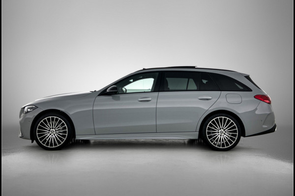 Mercedes-Benz C-Klasse Estate 300 e Business Solution AMG | Comfortpakket Plus | Parkeerpakket met 360°-camera | Nightpakket | Middenconsole metaalstructuur | Trekhaak | Panoramaschuifdak | 19" multispaaks lichtmetalen AMG-velgen | GUARD 360° Plus |