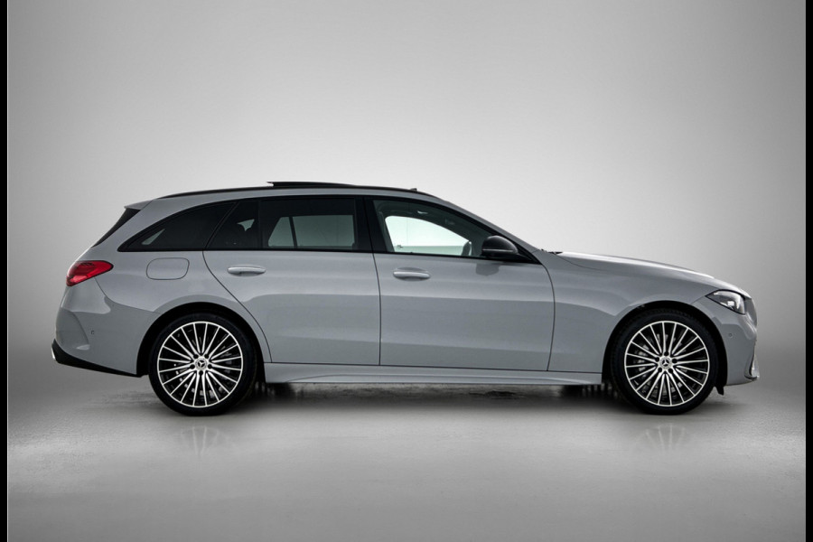Mercedes-Benz C-Klasse Estate 300 e Business Solution AMG | Comfortpakket Plus | Parkeerpakket met 360°-camera | Nightpakket | Middenconsole metaalstructuur | Trekhaak | Panoramaschuifdak | 19" multispaaks lichtmetalen AMG-velgen | GUARD 360° Plus |