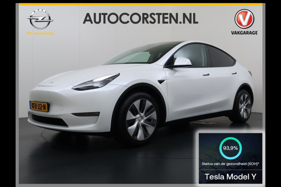 Tesla Model Y Long Range AWD 75kWh SOH 94% Warmtepomp AI-Computer Traffic Aware Adap.Cruise Leder Panoramadak Navi Ecc Camera Stoel+Stuurverwa Privacy Glas Lmv Elek.Achterklep Led Elek.Stoelen+Memory 4WD Fabrieksgarantie tot 15-02-2027 - Garantie op de Accu+Motor tot 15-2-2031/192.000km