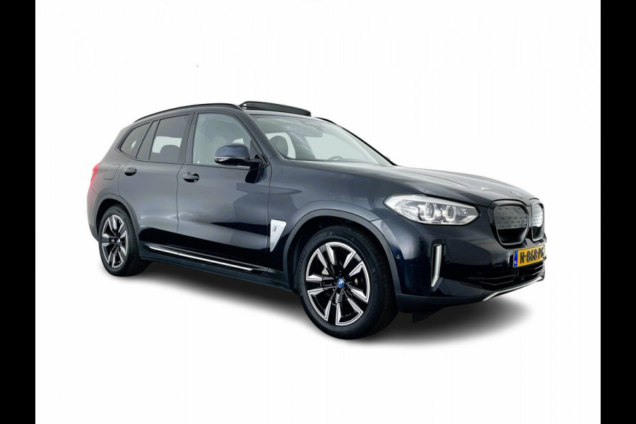BMW iX3 Executive 80 kWh [ 3-Fase-11kW ] {SoH-99%} (INCL-BTW) Aut. *HEATPUMP | PANO | LEATHER | ADAPTIVE-CRUISE | FULL-LED | BLIND-SPOT | MEMORY-PACK | DIGI-COCKPIT | HEATED-COMFORTSEATS | KEYLESS | CAMERA | DAB+ | TOWBAR | 19''ALU*
