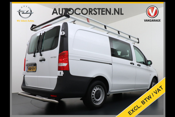 Mercedes-Benz Vito 114 2.2CDI Automaat Dubbele Cabine 6-Pers. Lang Airco Navi Camera Pdc Bluetooth Cruise Control Regen-Lichtsensor Pdc Betonplex Vloer Schuifdeur Imperiaal 1e Eigenaar Euro 6