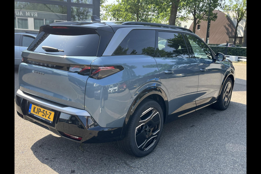 Peugeot E-5008 GT 73 kWh SOH 94%| 7 PERSOONS | COMPLEET UITGEVOERD| STOEL VENTILATIE |WARMTEPOMP| ADAPTIEVE CRUISE CONTROL | 360° CAMERA | ACHTERBANK VERWARMD |STOEL+ STUURVERWARMING| MEMORY STOEL MET MASSAGE| DODE HOEK SENSOR| ELEKTRISCHE ACHTERKLEP
