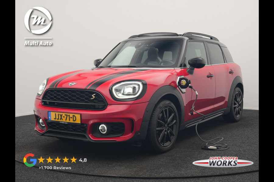MINI Countryman Cooper S E ALL4 FACELIFT JCW PHEV 220pk Dealer O.H | Panodak | JCW Alcantara Sportstoelen Verwarmd | Head Up | Camera | Apple Carplay | Sfeerverlichting | Keyless | Virtual | Navigatie | DAB | Plug In Hybrid