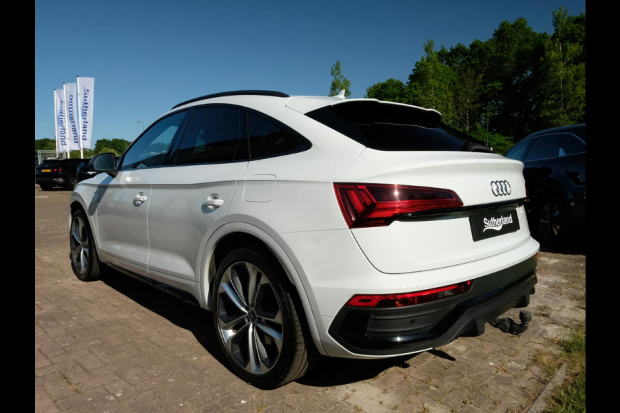 Audi Q5 Sportback 55 TFSI e S edition 367 PK |  Trekhaak | PHEV | 21 inch Audi Sport | Stoelverwarming | S Line | Luchtvering | Bang&Olufsen | Adaptive cruise control | Dodehoeksensoren | Lendesteunverstelling