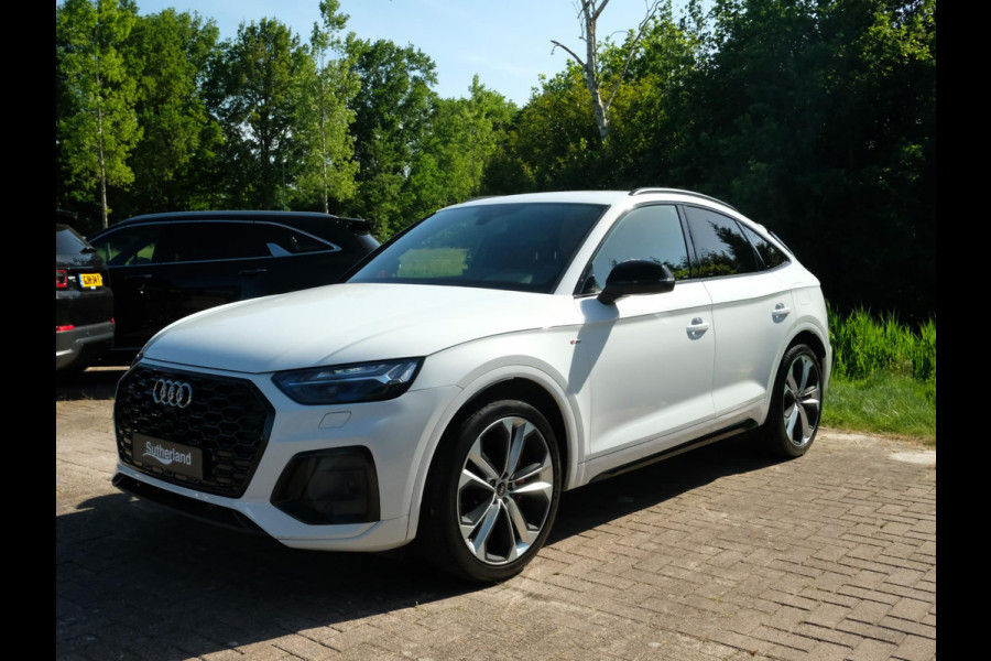Audi Q5 Sportback 55 TFSI e S edition 367 PK |  Trekhaak | PHEV | 21 inch Audi Sport | Stoelverwarming | S Line | Luchtvering | Bang&Olufsen | Adaptive cruise control | Dodehoeksensoren | Lendesteunverstelling