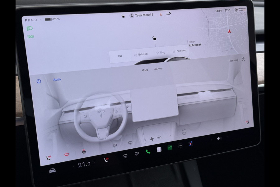 Tesla Model 3 RWD Plus SOH 92.9% Warmtepomp LFP Accu Lmv 19" Panoramadak Leder Navi Ecc Camera's Adap.Cruise Stoel+Stuurverwarming Elek.Achterklep Elek.Stoelen+Memory Led Draadloze telefoonlader 1e Eigenaar Origineel Nederlandse Auto