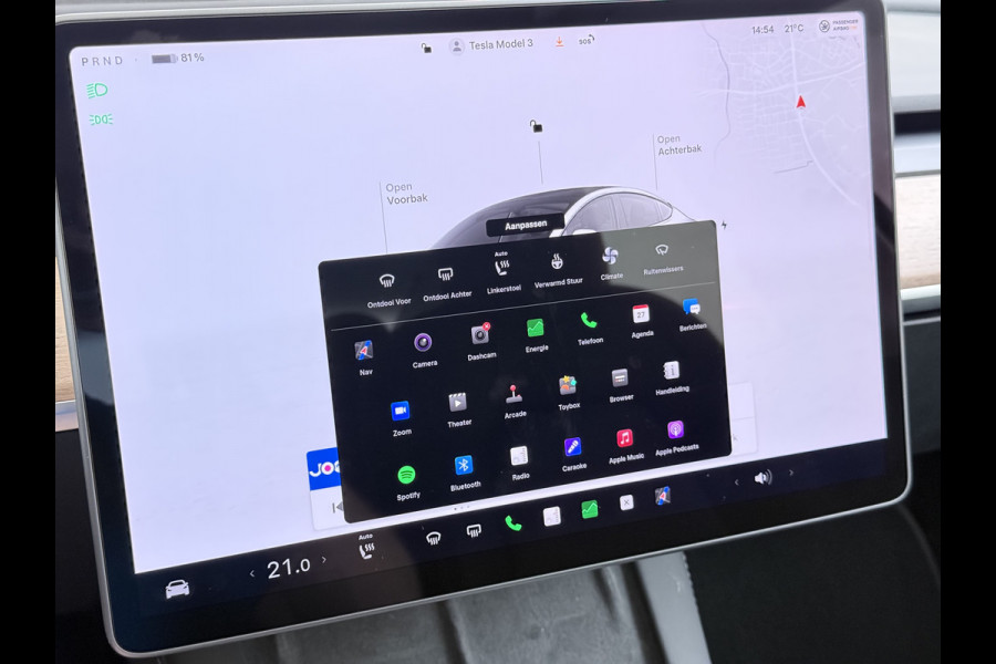 Tesla Model 3 RWD Plus SOH 92.9% Warmtepomp LFP Accu Lmv 19" Panoramadak Leder Navi Ecc Camera's Adap.Cruise Stoel+Stuurverwarming Elek.Achterklep Elek.Stoelen+Memory Led Draadloze telefoonlader 1e Eigenaar Origineel Nederlandse Auto