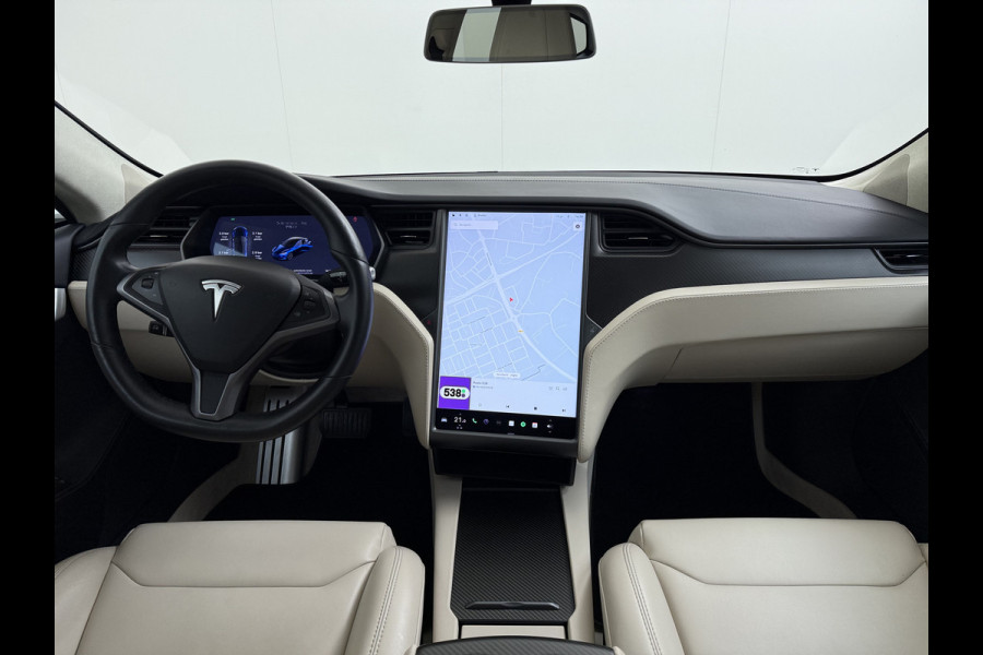 Tesla Model S 75D 476PK AWD Lmv 21" Leder Navi Ecc Panoramadak Cold Weather Pack Luchtvering Adap.Cruise Elek.Stoelen+Memory+Verwarmd Camera's Led Privacy Glas Homelink 5 Stuurverwarming Elek.Achterklep Dodehoek detector Wifi 1e Eigenaar Origineel Nederlandse Auto