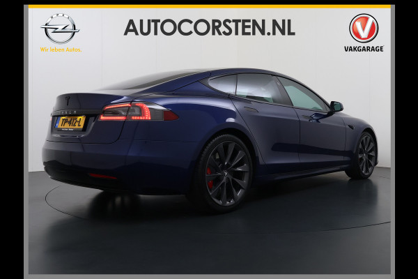 Tesla Model S 75D 476PK AWD Lmv 21" Leder Navi Ecc Panoramadak Cold Weather Pack Luchtvering Adap.Cruise Elek.Stoelen+Memory+Verwarmd Camera's Led Privacy Glas Homelink 5 Stuurverwarming Elek.Achterklep Dodehoek detector Wifi 1e Eigenaar Origineel Nederlandse Auto