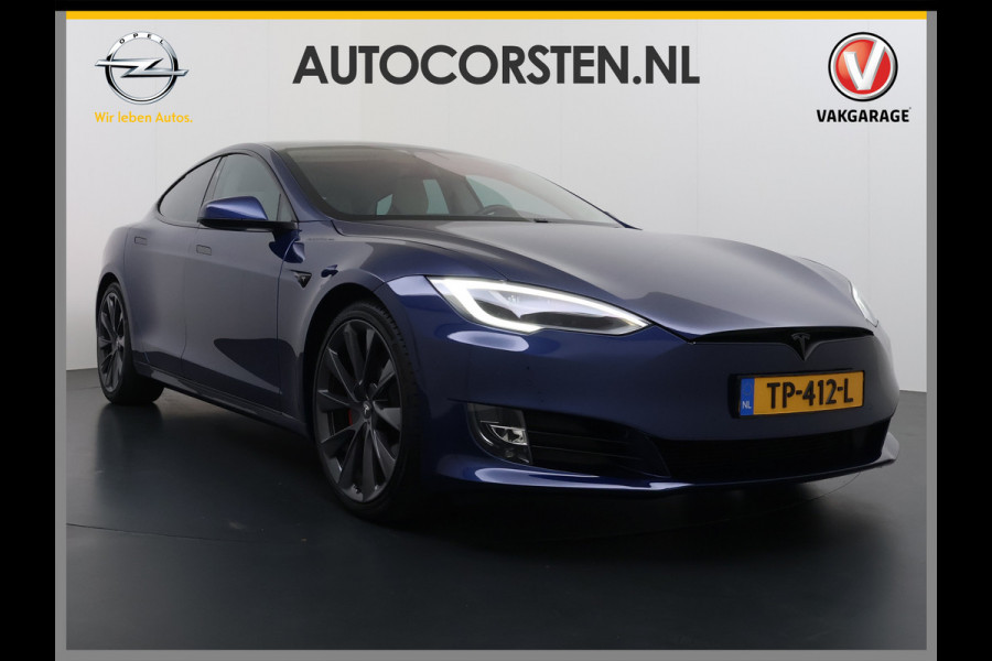 Tesla Model S 75D 476PK AWD Lmv 21" Leder Navi Ecc Panoramadak Cold Weather Pack Luchtvering Adap.Cruise Elek.Stoelen+Memory+Verwarmd Camera's Led Privacy Glas Homelink 5 Stuurverwarming Elek.Achterklep Dodehoek detector Wifi 1e Eigenaar Origineel Nederlandse Auto