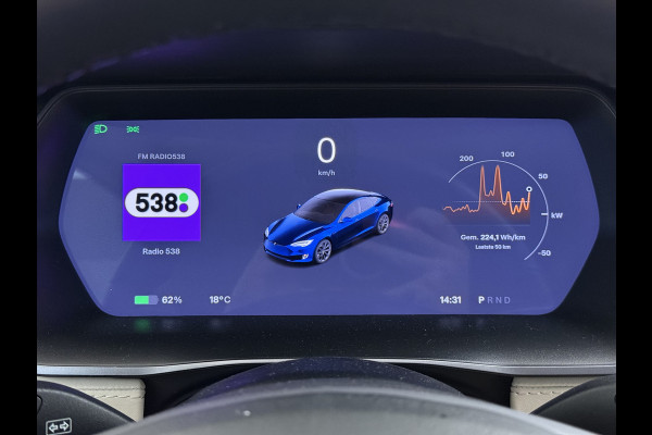Tesla Model S 75D 476PK AWD Lmv 21" Leder Navi Ecc Panoramadak Cold Weather Pack Luchtvering Adap.Cruise Elek.Stoelen+Memory+Verwarmd Camera's Led Privacy Glas Homelink 5 Stuurverwarming Elek.Achterklep Dodehoek detector Wifi 1e Eigenaar Origineel Nederlandse Auto