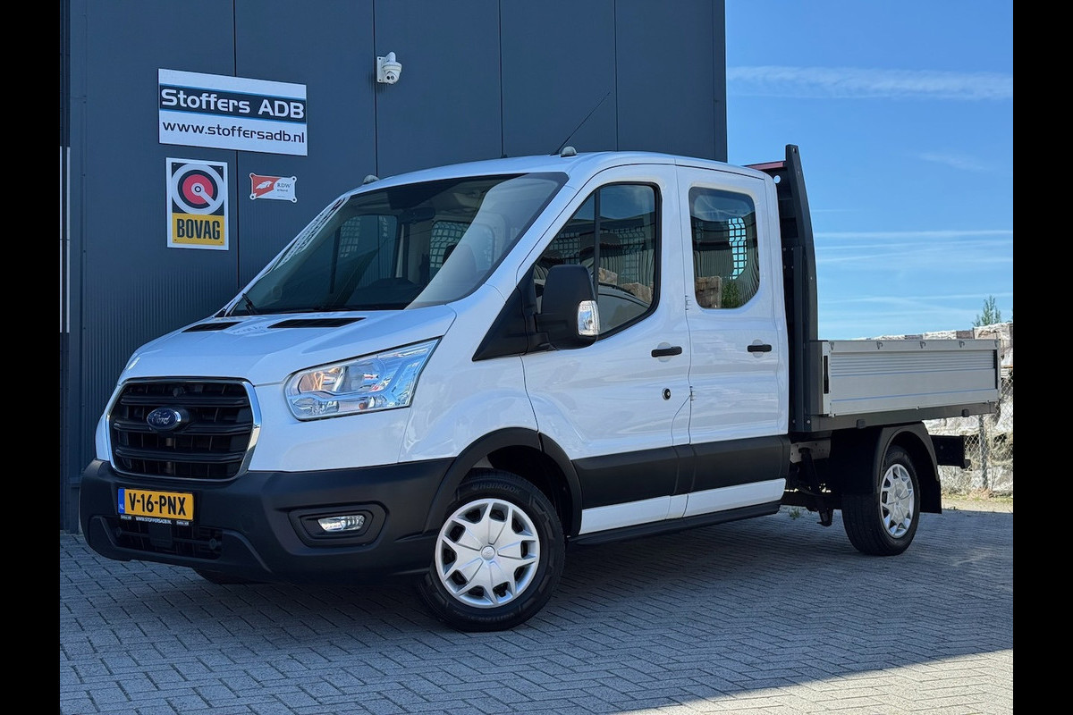Ford Transit 310 2.0 TDCI 130pk L2H1 DC Trend | Open Laadbak | Trekhaak 2550KG | Airco | Kunstleder | Bluetooth | 7-persoons