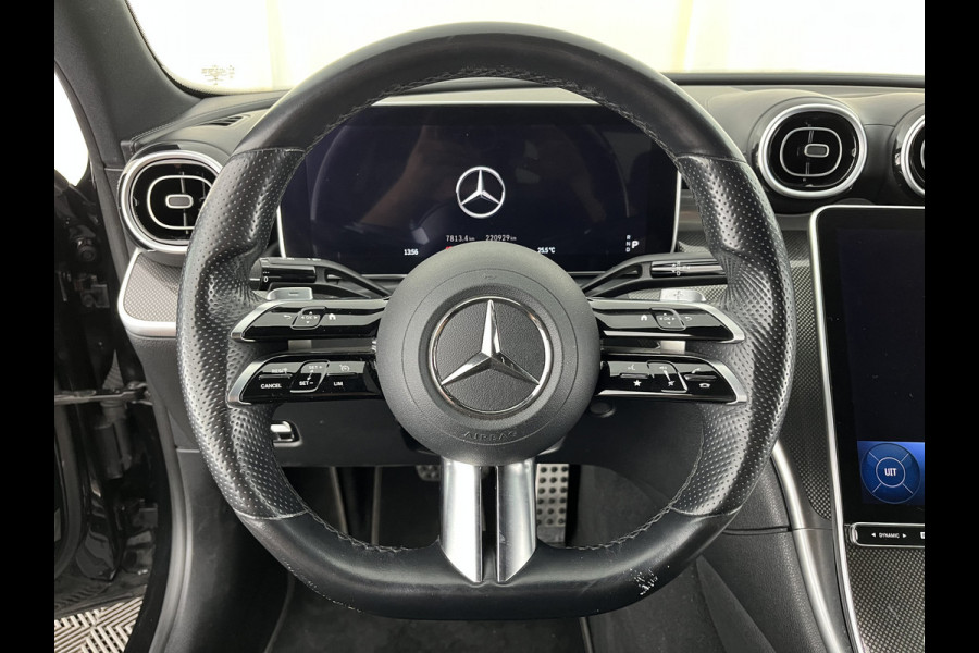 Mercedes-Benz C-Klasse 180 AMG Line (INCL.BTW) *LEATHER | FULL-LED | HEATED-SPORTSEATS | DIGI-COCKPIT | BLINDSPOT | CAMERA | DAB | AMBIENT-LIGHT | SHIFT-PADDLES | PRIVACY-GLASS | ECC | PDC | CRUISE | 19''ALU*