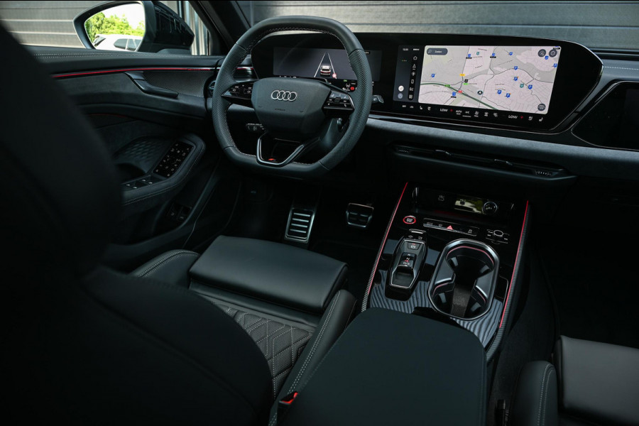 Audi A6 Avant 2.0 e-hybrid quattro S edition Competition | 5 Jaar garantie | Achterasbesturing | B&O | Carbon inleg | Stoelventilatie en Massage | Luchtvering | Panoramadak | Soft close | Keyless | Head-up | 360 camera | Passagiers Display |