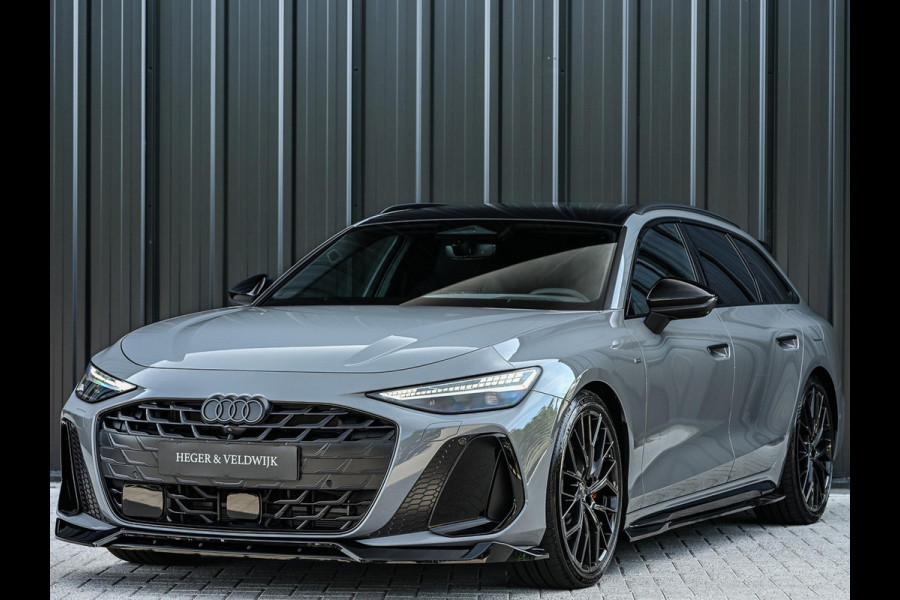 Audi A6 Avant 2.0 e-hybrid quattro S edition Competition | 5 Jaar garantie | Achterasbesturing | B&O | Carbon inleg | Stoelventilatie en Massage | Luchtvering | Panoramadak | Soft close | Keyless | Head-up | 360 camera | Passagiers Display |