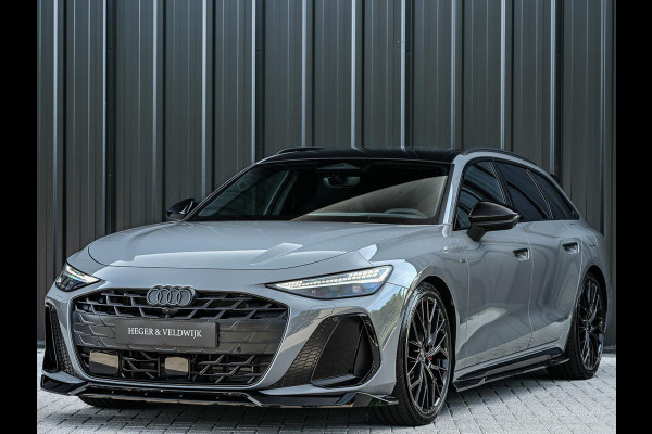Audi A6 Avant 2.0 e-hybrid quattro S edition Competition | 5 Jaar garantie | Achterasbesturing | B&O | Carbon inleg | Stoelventilatie en Massage | Luchtvering | Panoramadak | Soft close | Keyless | Head-up | 360 camera | Passagiers Display |