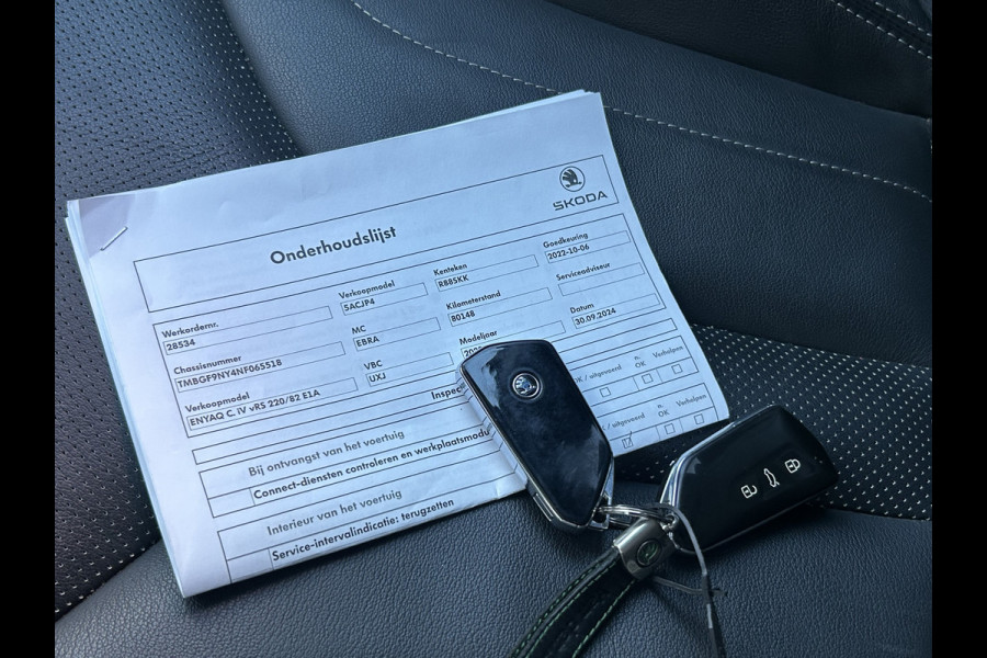 Škoda ENYAQ Coupé iV BWJ 2022 | 80 RS | PANO | LEER | TREKHAAK | 21'' LMV | NAVI | CARPLAY | CAMERA A |