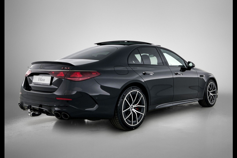 Mercedes-Benz E-Klasse AMG 53 4MATIC+ Night Edition | Premium Plus pakket | AMG Nightpakket ll | Winterpakket | DYNAMIC PLUS pakket | Rijassistentiepakket Plus | USB–pakket Plus | Trekhaak| GUARD 360° plus | Panoramaschuifdak | 360° camera | Burmester® 4D surround sound system |