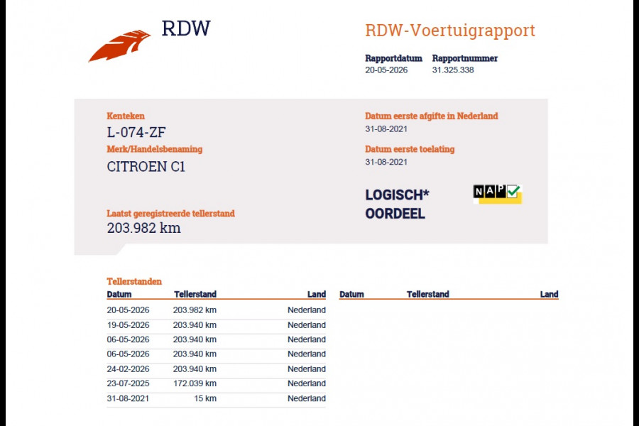 Citroën C1 1.0 VTi 5Drs Airco Bluetooth Centrale vergrendeling Afstandsbediend Feel Stuurbekrachtiging Isofix Led 1e Eigenaar Origineel Nederlandse Auto