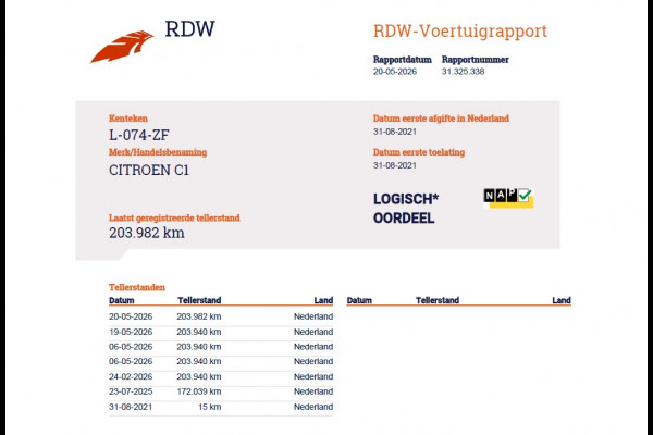 Citroën C1 1.0 VTi 5Drs Airco Bluetooth Centrale vergrendeling Afstandsbediend Feel Stuurbekrachtiging Isofix Led 1e Eigenaar Origineel Nederlandse Auto