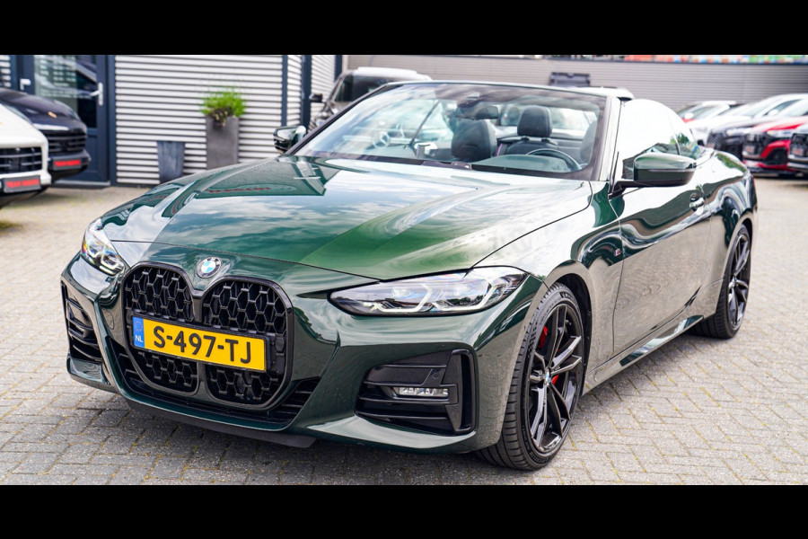 BMW 4 Serie Cabrio 430i High Executive |Sanremo green | LaserLED | Stoelkoeling | Camera | Nekverwarming | Carbon