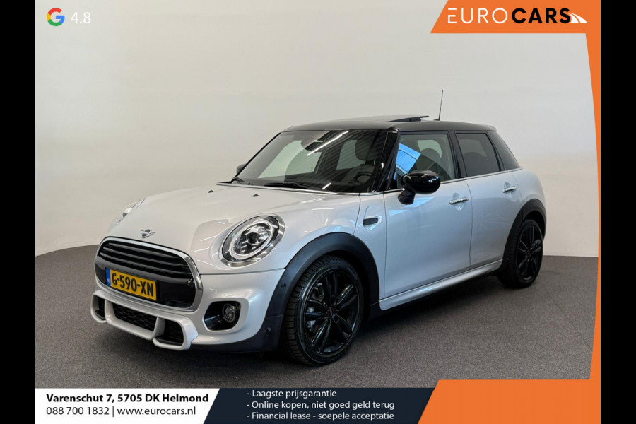 MINI 5-deurs 1.5 Cooper John Cooper Works Automaat Panoramadak Navigatie Camera Parkeersensoren Cruise Control Full Led Stoelverwarming Leder Climate Control Lichtmetalen velgen