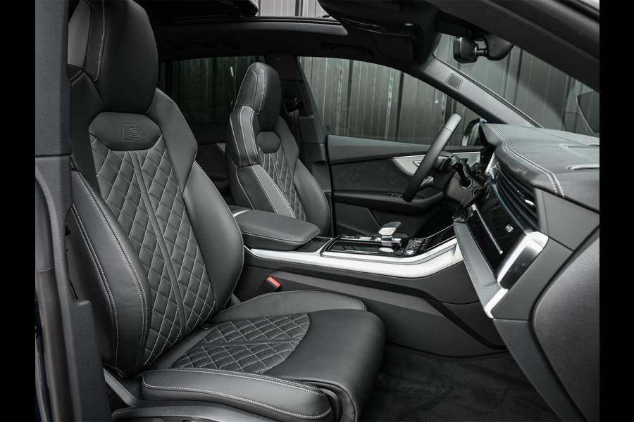 Audi Q8 55 TFSI e quattro Pro Line S | Panoramadak | 360 Camera | B&O | Head-up | Achterasbesturing | Luchtvering | Ambiance interieur | Soft close | Trekhaak | Stuurwiel verwarmd |