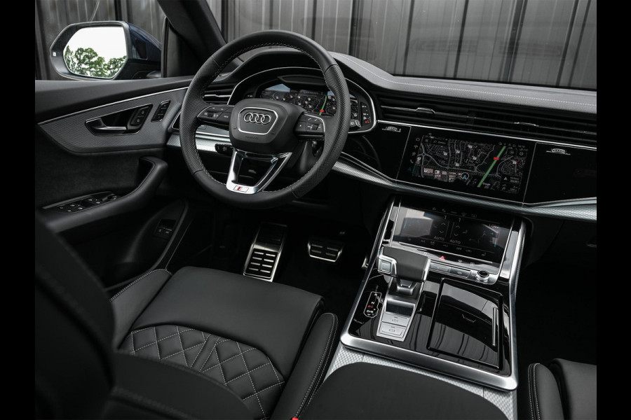 Audi Q8 55 TFSI e quattro Pro Line S | Panoramadak | 360 Camera | B&O | Head-up | Achterasbesturing | Luchtvering | Ambiance interieur | Soft close | Trekhaak | Stuurwiel verwarmd |