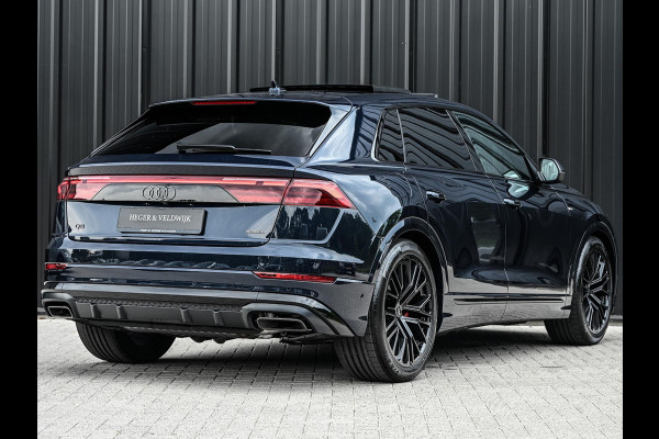 Audi Q8 55 TFSI e quattro Pro Line S | Panoramadak | 360 Camera | B&O | Head-up | Achterasbesturing | Luchtvering | Ambiance interieur | Soft close | Trekhaak | Stuurwiel verwarmd |