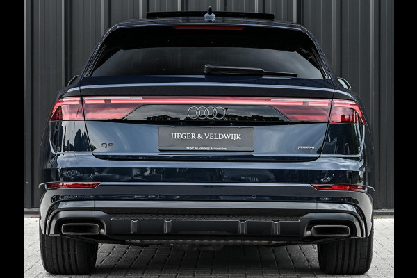 Audi Q8 55 TFSI e quattro Pro Line S | Panoramadak | 360 Camera | B&O | Head-up | Achterasbesturing | Luchtvering | Ambiance interieur | Soft close | Trekhaak | Stuurwiel verwarmd |