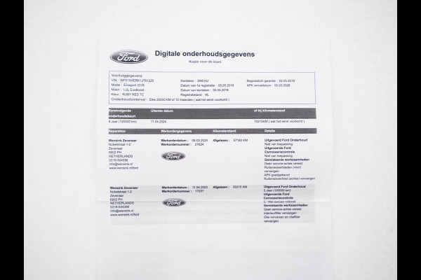 Ford EcoSport 1.0 EcoBoost Trend Ultimate (INCL-BTW) *NAVI-FULLMAP | CRUISE | COMFORTSEATS | FORD-SYNC3-AUDIO | PDC | TOWBAR *