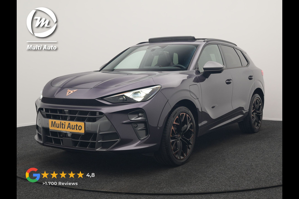 CUPRA Terramar 1.5 TSI e-Hybrid VZ Copper Edition PHEV 272pk DARK VOID METALLIC | Panodak | Head Up | Adaptive Cruise | 360 Camera | Lederen Sportstoelen Memory & Verwarmd | Sennheiser Premium Audio | Matrix LED | Sfeerverlichting | Stuur Verwarmd | Keyless | Blis | Plug In Hybrid |