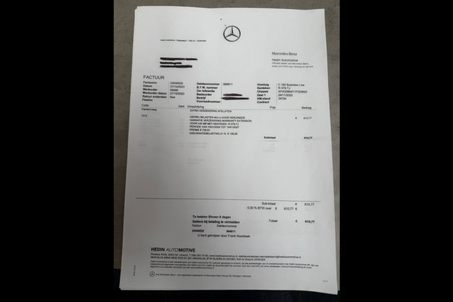 Mercedes-Benz C-Klasse 180 AMG Line GARANTIE|CAMERA|DODEHOEK|KEYLESS|19INCH|DEALER ONDERHOUDEN|2022