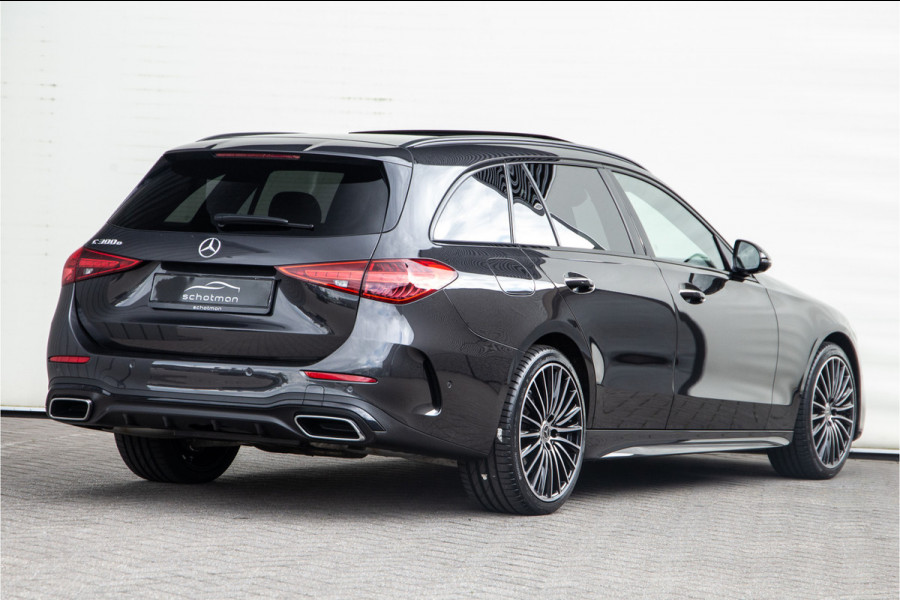 Mercedes-Benz C-Klasse Estate 300 e AMG Nightpakket, Pano, Distronic, Trekhaak, Carplay, Hybrid 2023