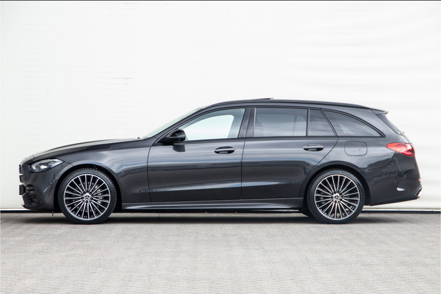 Mercedes-Benz C-Klasse Estate 300 e AMG Nightpakket, Pano, Distronic, Trekhaak, Carplay, Hybrid 2023