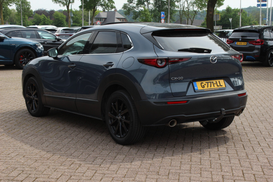 Mazda CX-30 2.0 e-SkyActiv-X M Hybrid Luxury / NL Auto! / Full option! / Trekhaak / Schuifdak / 360Camera / Head-up / Leder / Keyless / 18'' / CarPlay / Bose / Stuur+Stoelverwarming / Dodehoek / DAB / ACC