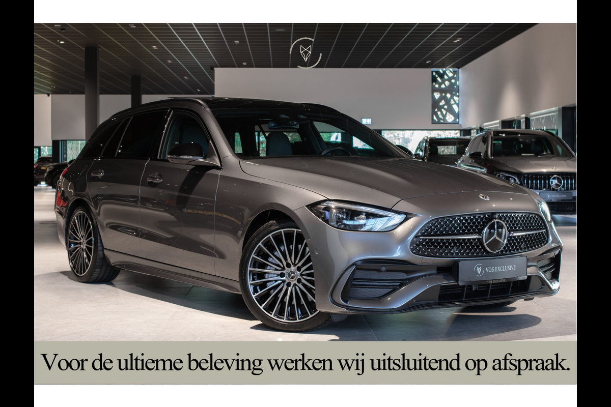 Mercedes-Benz C-Klasse Estate 300 d AMG Night|ACC|Keyless|360°|Stoelkoeling|Pano|Standkachel|Sfeerverlichting|19"|LED|Trekhaak