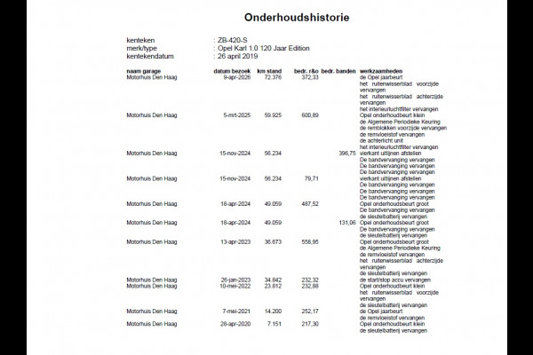 Opel KARL 1.0I 74PK 5Drs Airco Cruise Control Bluetooth Elek.Ramen+Spiegels 120 Jaar Edition Isofix CitySteer Centrale vergrendeling Afstandsbediend Dealeronderhouden 1e Eigenaar Origineel Nederlandse Auto