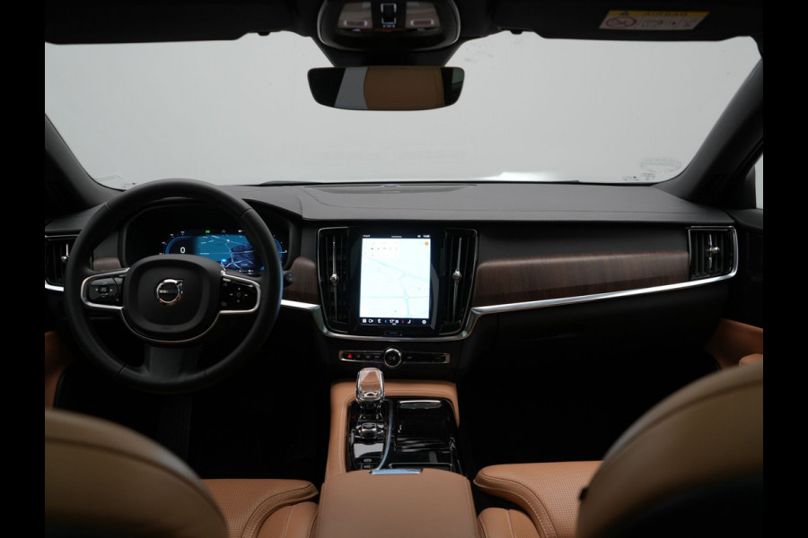 Volvo V90 T8 AWD Plus Bright LONG RANGE PHEV 455pk Dealer O.H. | Trekhaak Af Fabriek | Panodak | Adaptive Cruise | 360 Camera | Harman / Kardon | Lederen Sportstoelen Ventilatie & Memory | Stoelen & Stuur Verwarmd | Keyless | Blis | Google Assistent | SCHADE!!
